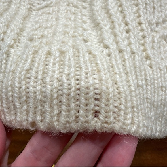 Vintage McRitchie Of Edinburgh 100% Pure Wool Jumper Size L Cream Fisherman - Picture 3 of 9